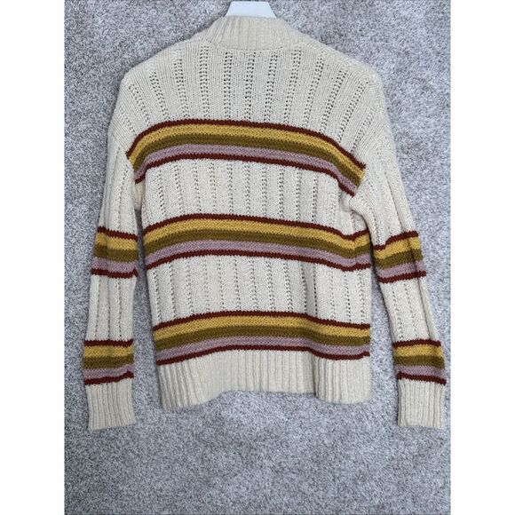 Madewell Women's Stripped‎ Open Front Knit Cardigan Sweater Size XS Chunky Retro - Picture 9 of 11